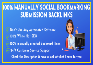 Manually 25+ Social Bookmarking Submission with High-Quality Backlinks