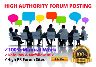 I Will Provide High authority DA 55 forum posting backlinks for your Website