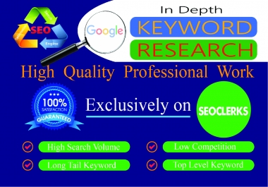 I will run exclusive and depth keywords Research