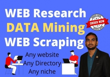 Virtual assistant for web research,  Data entry,  Web scraping & lead generation