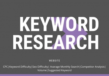 I will do best SEO Keyword Research & Competitor Analysis for your website