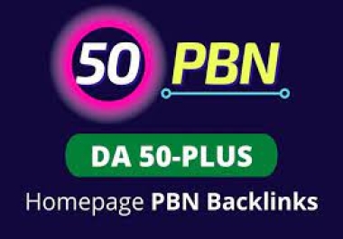 I will create 50 PBN DA 50+ Dofollow permanent homepage pbn for 20