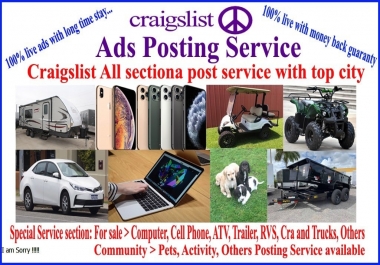 I will do your craigslist pets ads posting USA all sites