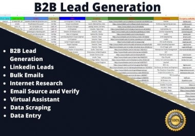 I will collect your targeted B2B Lead Generation and Linkedin Lead Generation