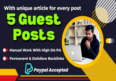 Write and publish 5 guest posts on LinkedIn,  Medium,  Behance,  Diigo,  Tumblr with high DA