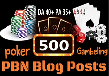 500 Powerful High DA 50 to 70 white hat Casino gambling poker UFABET PBN seo contextual Backlinks