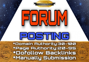 60 High DA, PA DoFoIIow Forum Posting Backlinks