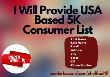 I Will Give USA Based 5K Consumer List