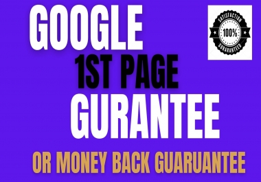 Rank Your Website on Google 1ST PAGE GUARUANTEE,  30 Days SEO Backlinks Manually