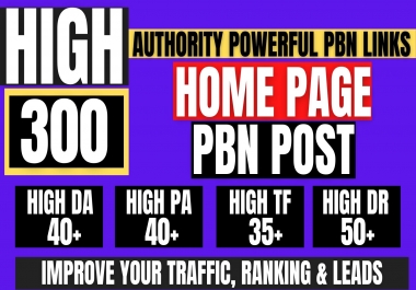 GET 300 Permanent PBN Backlink with High DA/PA CF/TF on your Homepage with unique Website
