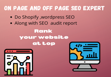 I will do complete on page and off page SEO with audit report