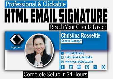 design and install HTML Clickable Email Signature for your branding