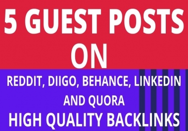 Write and publish 5 guest posts on high DA permanent backlink