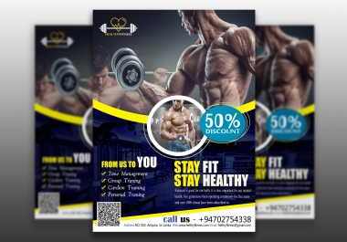 I will make creative fitness,  gym,  workout,  sports flyer brochure,  and poster