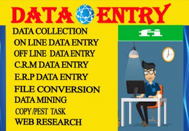 I Will do data entry,  data mining,  web research and copy paste