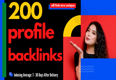 I will create 200 high authority profile backlinks SEO
