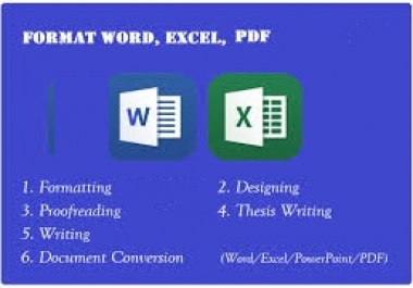 I will make word and excel formatting data sheet