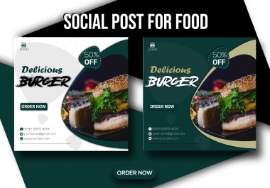 Amezing social post & cover design for food