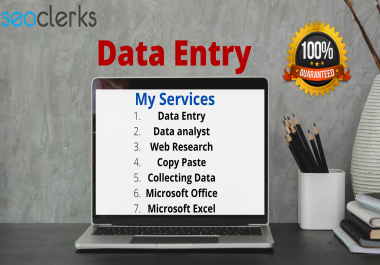 I will do simple data entry,  web research,  data collect,  copy paste job