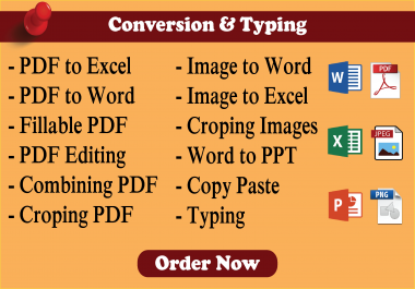 I will convert jpeg,  images,  scanned documents,  PDF files to excel and word