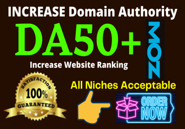 I will increase ahrefs domain authority DA50+ with seo backlinks