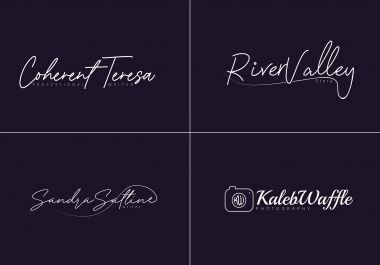I will do clean signature logo,  script logo,  handwritten or text logo in 12hrs