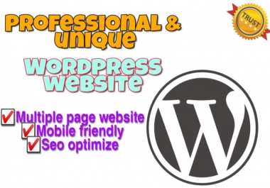 I will create a professional & Unique wordpress website
