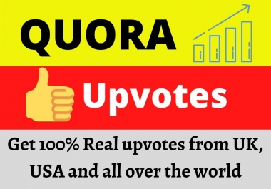 Get 100+ Quora Real thumbsup from UK USA WORLD WIDE