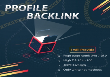 I will build you 100 profile backlink from the PR9 High authority website.