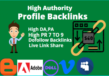 I will create 100 Profile Backlink in High DA/PA/PR site,  SEO Backlinks For Your Website Ranking