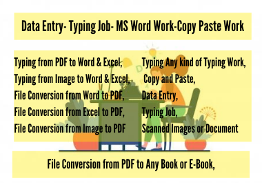 I will do any data entry typing work,  typing job,  copy paste,  typing expert,  within 24h