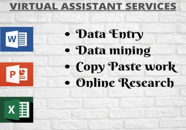 I will provide you data entry,  data mining,  web research,  web scraping work