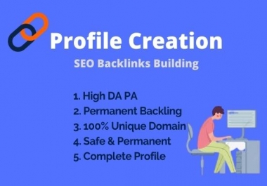 I will create 30 social media profile creation or profile backlink