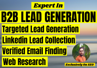 I will do targeted b2b leads generation and web research
