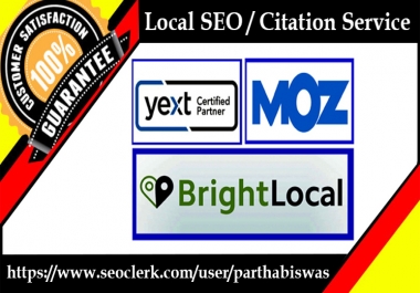 I will do local SEO citation from yext,  moz and brightlocal