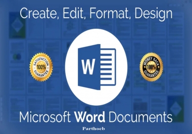 I will create,  edit,  format,  design,  convert microsoft word documents