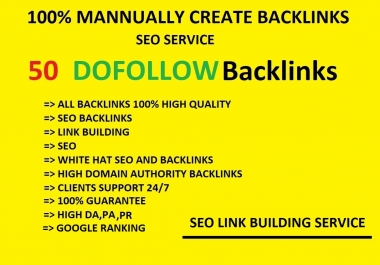 50 high quality da,  pa Dofollow backlinks and boost ranking
