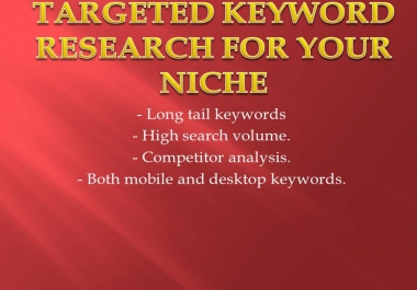 I will research 10 best keywords for your target niche