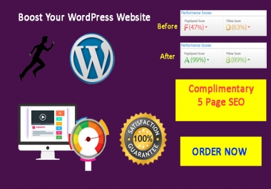 I will do WordPress website speed optimization,  increase page speed Superfast