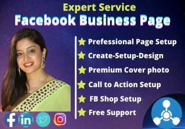 I will do facebook business page creation, business page setup,  cover design