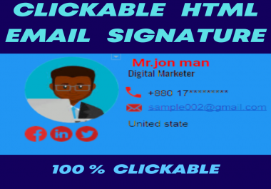 I will design clickable HTML email signature fast