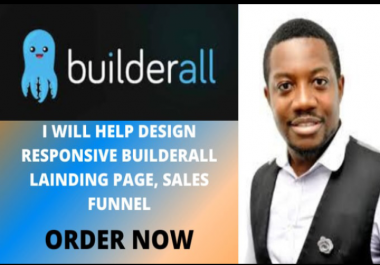I will design a responsive landing page,  sales funnel in builderall