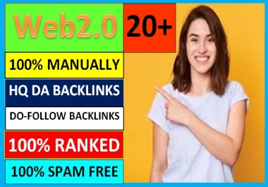 I will create 20+ high quality web 2.0 backlinks