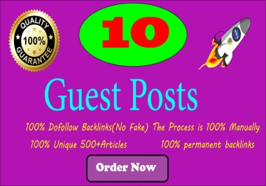 Write and Publish 10 guest Posts on High DA 85+ Parmanent Link All Dofollow Site