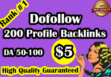 I will do 200 high da profile backlinks manually for ranking no. page of google