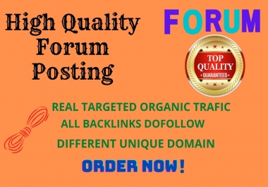 40 top quality forum posting backlinks on DA 50+ website