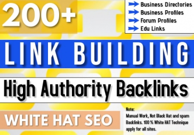 Build 150+ SEO backlinks white hat manual link building For the top google ranking