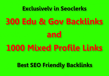 Diversified SEO Services - Get 300 Edu & Gov and 1000 Mixed profile backlinks
