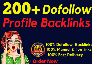 manually create 200+ DA90 and PR9 high quality dofollow profile baklinks