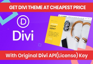 Divi Theme and Divi Builder with License and Unlimited Usage Updatable